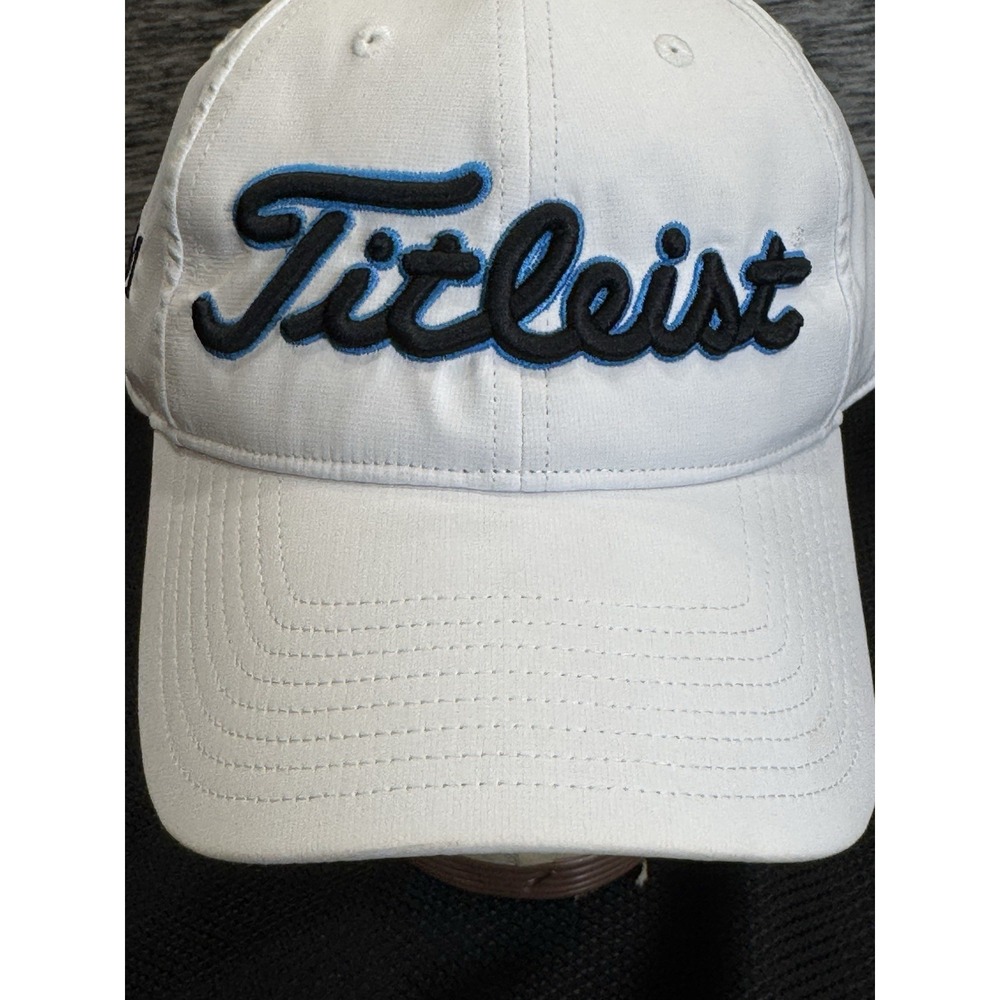 Titleist QLM Logo White Blue Black Performance Adjustable Slide Golf Cap Nwt